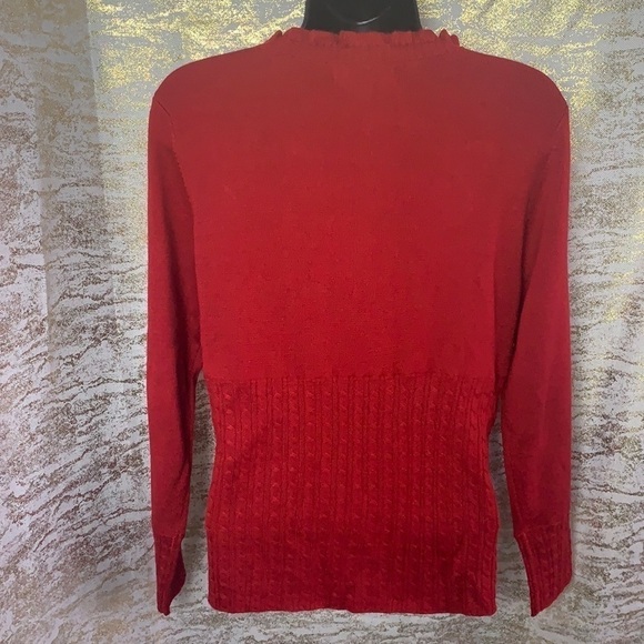Vintage🧚‍♀️Hot Red sequinned long sleeve pullover sweater size XL - Picture 6 of 10
